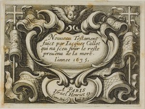 Frontispiz, aus dem Neuen Testament von Jacques Callot