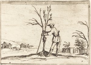 Gärtner beim Baumschnitt von Jacques Callot