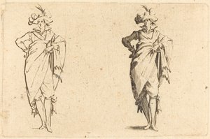 Herr von vorne gesehen mit Hand an der Hüfte von Jacques Callot