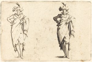 Herr von vorne gesehen mit Hand an der Hüfte von Jacques Callot