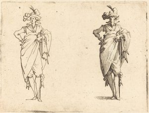 Herr von vorne gesehen mit Hand an der Hüfte von Jacques Callot