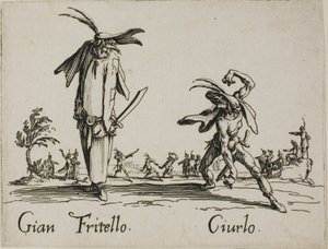 Gian Fritello - Ciurlo, Platte 7 aus Balli di Sfessania von Jacques Callot