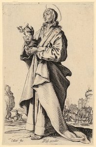 Heiliger Johannes der Evangelist, Blatt 8 der Folge "Jesus, die zwölf Apostel und Maria" von Jacques Callot