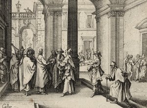 Jesus und die Gesetzeslehrer, 1635 von Jacques Callot