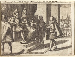 König und Königin beraten über die Türken [recto] von Jacques Callot