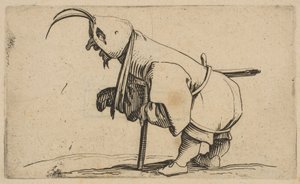 Der Bettler mit Kapuze aus Varie Figure Gobbi von Jacques Callot