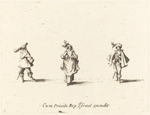 Dame mit Federn und zwei Herren, wahrscheinlich 1634
