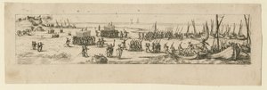 Landung der Truppen bei der Belagerung von La Rochelle, 1630 von Jacques Callot