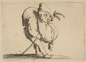 Der Bucklige mit einem Stock, aus Varie Figure Gobbi, 1616-22 von Jacques Callot