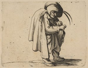 Der Drehleierspieler, aus Varie Figure Gobbi, suite appelée aus... von Jacques Callot