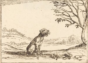 Löwin trauert um ihr Junges von Jacques Callot