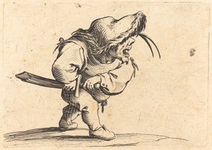 Mann, der sich darauf vorbereitet, sein Schwert zu ziehen von Jacques Callot