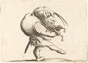 Mann, der einen Grill schabt von Jacques Callot