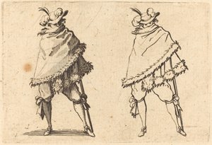 Mann in seinen Mantel gehüllt von Jacques Callot