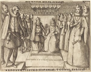 Treffen von Margarete von Österreich und Philipp III. (recto)