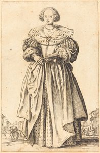 Edle Frau mit Fächer von Jacques Callot