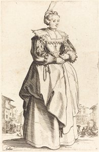 Edle Frau mit kleinem Hut, ca. 1620-1623 von Jacques Callot