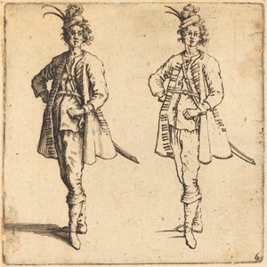 Offizier, Vorderansicht, 1617 und 1621 von Jacques Callot
