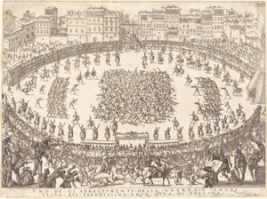 Einer der Infanteriekämpfe von Jacques Callot