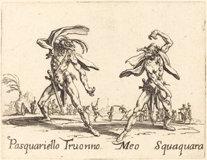 Pasquariello Truonno und Meo Squaquara von Jacques Callot