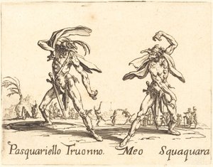 Pasquariello Truonno und Meo Squaquara von Jacques Callot