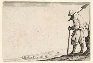 Bauer mit Spaten auf der Schulter von Jacques Callot