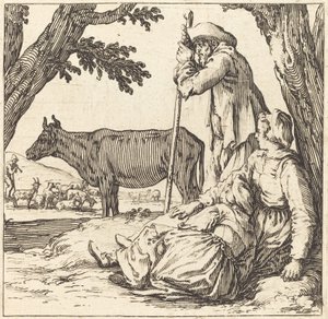 Bauernpaar mit Kuh von Jacques Callot