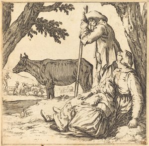 Bauernpaar mit Kuh von Jacques Callot