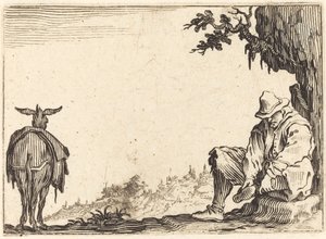 Bauer zieht seinen Schuh aus von Jacques Callot