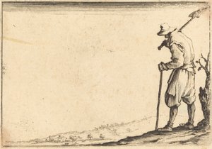 Bauer mit Schaufel auf der Schulter von Jacques Callot