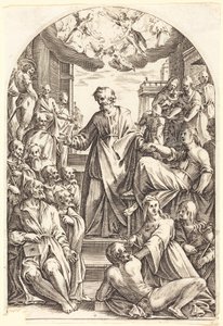 Petrus erweckt Tabitha von Jacques Callot
