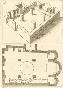 Plan und Aufriss der Kirche von S. Iacoma von Jacques Callot