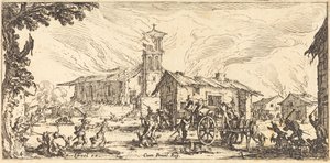 Plünderung und Brand eines Dorfes von Jacques Callot
