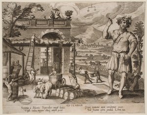 September, aus der Serie „Die Monate“ von Jacques Callot