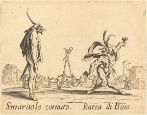 Smaralo Cornuto und Ratsa di Boio von Jacques Callot