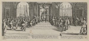 Soldvergabe, Blatt 18 der Folge "Grauen des Krieges" von Jacques Callot