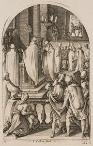 Der heilige Basilius zelebriert das Messopfer, aus der Serie „Bilder aus Rom“ von Jacques Callot