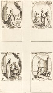 St. David, König und Prophet; Sts. Sabinus und Venustianus; St. Sylvester; St. Colomba von Jacques Callot
