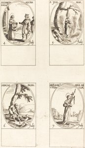 Heilige Elisabeth von Portugal; Heilige Zoe; Heiliger Jesaja, Prophet; Heilige Edelburge von Jacques Callot