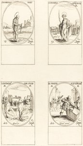 St. Ferreolus, St. Januarius, St. Eustachius und seine Kinder, Sts. Fausta und Evelasius von Jacques Callot