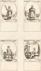 St. Hippolytus, St. Radegund, Königin, St. Cassian, St. Athanasia von Jacques Callot