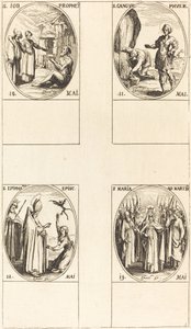St. Job, Prophet, St. Gangulphus, St. Epiphanius, St. Maria der Märtyrer von Jacques Callot
