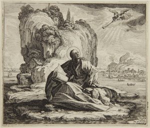 Der heilige Johannes auf der Insel Patmos von Jacques Callot
