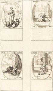 St. Margareta von Antiochia; St. Praxedes; St. Maria Magdalena; St. Birgitta von Schweden von Jacques Callot