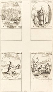 St. Maria des Sieges, St. Simeon, Prophet, St. Pelagia, Sts. Reparata und Benedicta von Jacques Callot