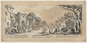 Sterbende am Straßenrand, Blatt 16 der Folge "Grauen des Krieges" von Jacques Callot
