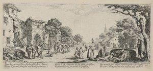 Sterbende am Straßenrand, Blatt 16 der Folge „Grauen des Krieges“ von Jacques Callot