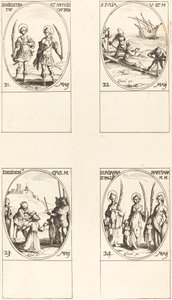 Heilige Nicostratus und Anthiocus; Heilige Julia; Heiliger Desiderius; Heilige Susanna, Palladia und... von Jacques Callot