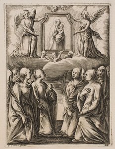 Die Anbetung der Jungfrau und des Kindes, aus der Serie „Bilder von Rom“ von Jacques Callot