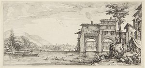 Die Badenden, aus der Serie Paysages Gravées pour Jean de Médicis, Paysages Dessinés à Florence von Jacques Callot